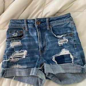 american eagle stretch denim shorts